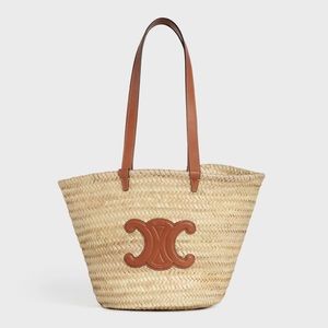 Celine Raffia Medium Triomphe Bag